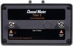 Channel Master CM-7778V3 Titan 2 preamplifier showing the heavy-duty weather-sealed housing open.