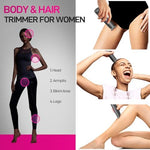 Close up view of the precision stainless steel blades on the PRITECH bikini trimmer