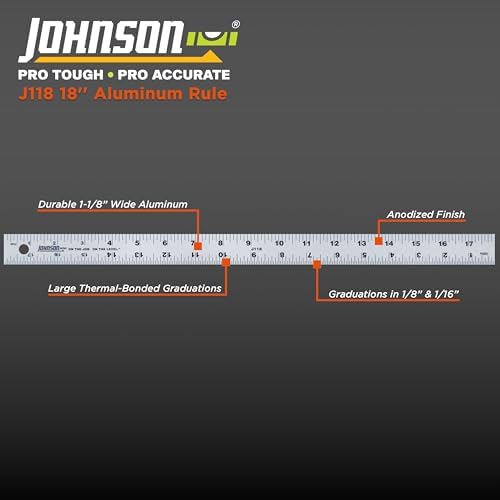 Johnson Level, & Tool J118 Aluminum Rule 18-Inch - Image 3