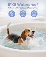 IPX8 waterproof dog receiver collar highlighting safe vibration and beep modes