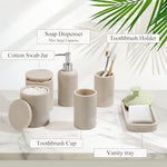 Top down perspective of the LIN CHUAN six piece bathroom vanity set highlighting the spacious organizing tray capacity