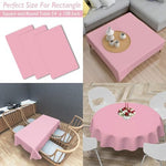 Pink disposable table cloth 54 by 108 inch dimensions for parties