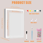 Close up of a child making a colorful handprint on the transparent sheet of the craft kit