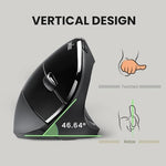 Perixx wireless vertical mouse styled on a desktop workspace