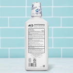 ACT Gentle Mint alcohol free mouthwash bottle showing hydrogen peroxide whitening benefits.