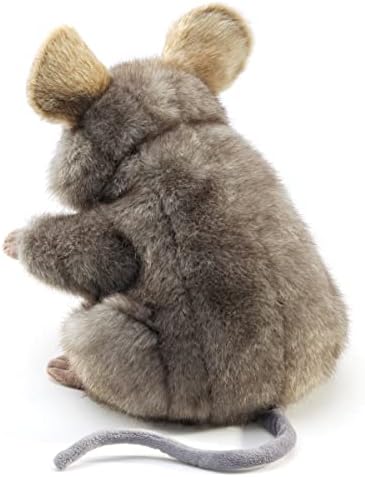 Side profile of Folkmanis Gray Mouse plush puppet