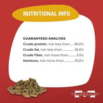 Side view of Marshall complete nutrition pellet feed for active adult ferrets.