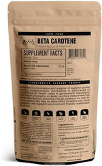 Side view of the Herbadiet plant-derived beta carotene antioxidant supplement powder for eye health.