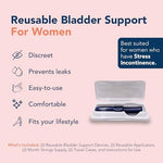 Internal bladder support device for women for leak-free exercise.