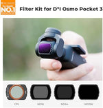 Close up of K&F Concept ND and CPL filters for Osmo Pocket 3