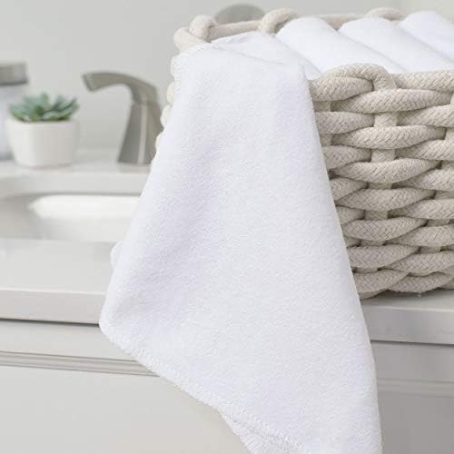 Folded Gerber white cotton blend baby washcloths
