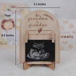 BGFMVS wooden baby scan photo frame styled on a living room side table as home decor