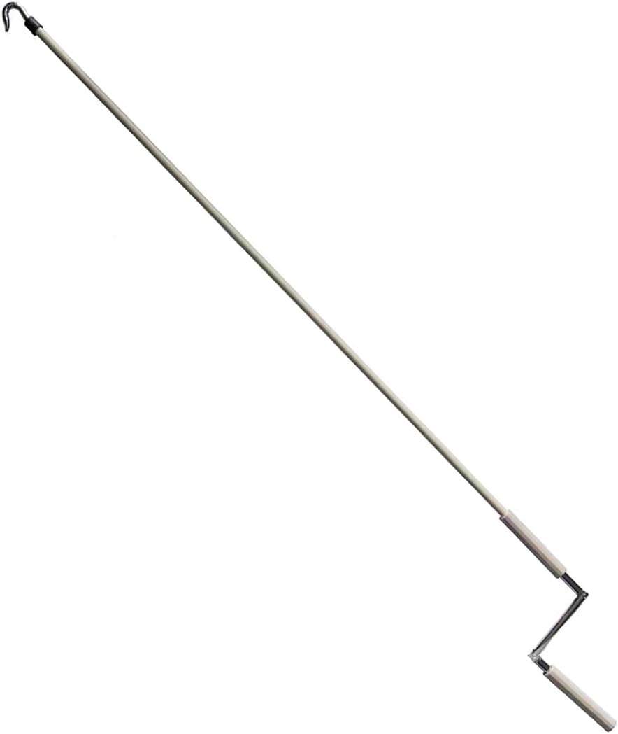 Cross Land universal crank wand front view showing beige metal rod and handle.