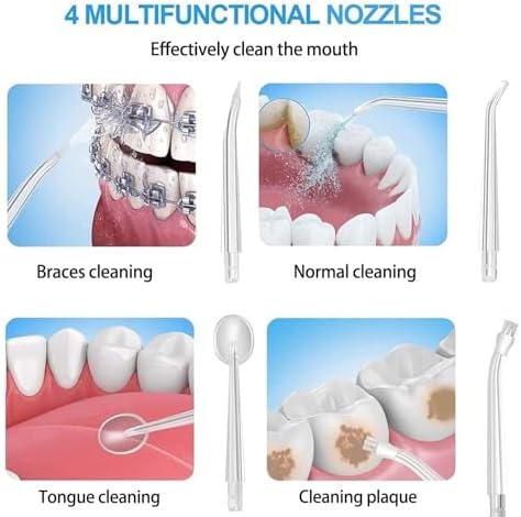 iHealthia power dental flosser illustrating the clean water stream clearing a bracket