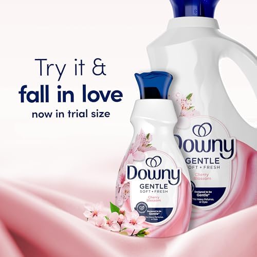 Downy Cherry Blossom liquid softener showing high efficiency machine compatibility