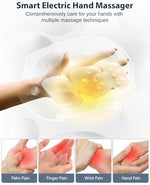 Side view of the portable electric hand massager highlighting the ergonomic opening for hand insertion.