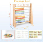 Abacus for Kids Math - Wooden Abacus with 100 Counting Sticks and 112 Math Cards, Counting Toys for Preschool Learning, Educational Math Toys for Developing Fine Motor Skills, Math Calculation - Image 3