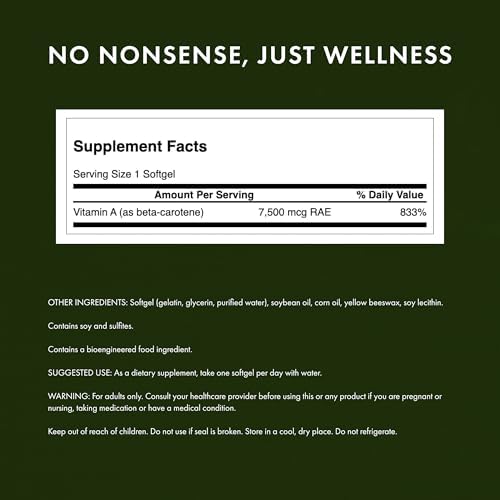 Swanson Beta-Carotene 7500 mcg antioxidant softgels for eye and skin health