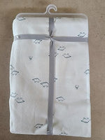 Folded soft cotton flannel baby receiving blankets
