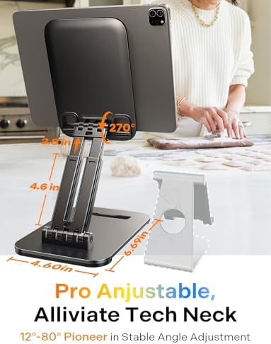 Portable monitor stand supporting a fifteen inch screen in landscape mode.