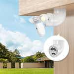 MSAFF security floodlight camera mount installed under a residential roof eave edge