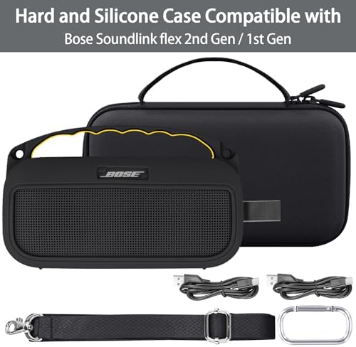 co2CREA protective speaker case bundle open displaying the interior storage space and flexible silicone skin.