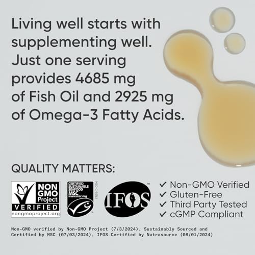 Nutritional facts panel on Sports Research omega 3 liquid eight fluid ounce size
