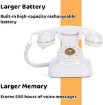 RetroVox audio guest book handset off the hook for recording