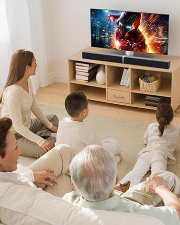 Mzeibo premium black finish detachable soundbar rear inputs