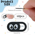 Pretwad webcam privacy slider pack showcasing the cute googly eye design