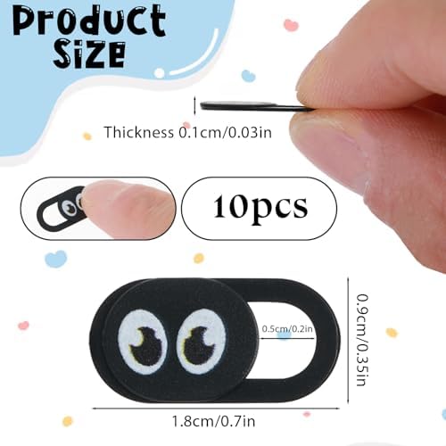 Pretwad webcam privacy slider pack showcasing the cute googly eye design