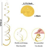 Clear plastic installation hooks attached to the top of the golden spiral party decoration.