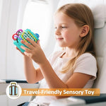 Toddler hands weaving long silicone ropes on MoodLife 3D sensory board