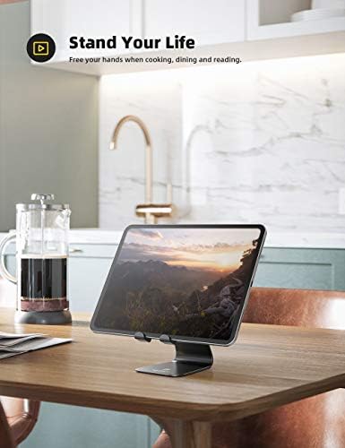 Premium aluminum alloy tablet dock showing back cable cutout