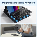 Wenlaty ultra slim Bluetooth keyboard detached from the black protective folio case