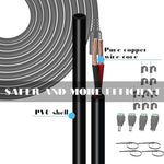 Dianrui security camera cable kit including bonus mounting clips and zip ties for organized wire management.