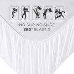 Folded white luxury hotel quality bed sheet set