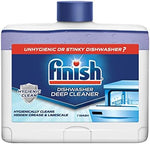 Dishwasher maintenance liquid bottle showing wax plug for easy application.