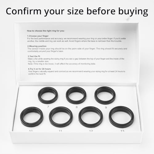 Top view of Colmi smart ring sizer set for wellness tracking