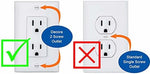 Back view of 2-screw Decora outlet safety plate installation hardware