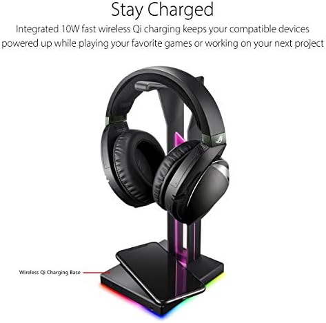 Close up of Asus Rog Throne Qi wireless charging base