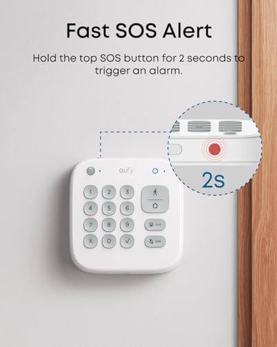 Eufy indoor security control pad with SOS button layout