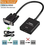 Onten active video converter side profile highlighting female HDMI port and attached cables
