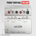 Jancane audio stereo preamp showcasing the professional TRS and RCA output connection ports.