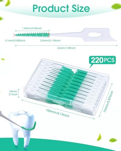 Close-up view of the dual-ended design highlighting the soft green silicone bristles on one side and the curved toothpick tip on the other.