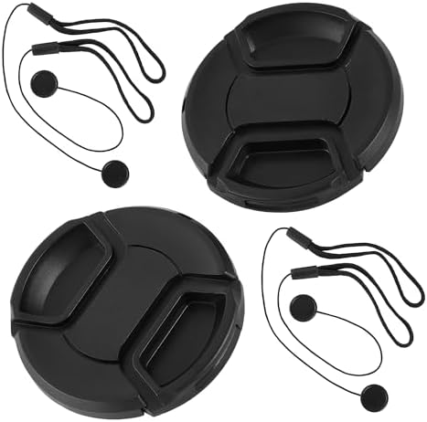 Premium imported camera lens front covers with adhesive tether straps