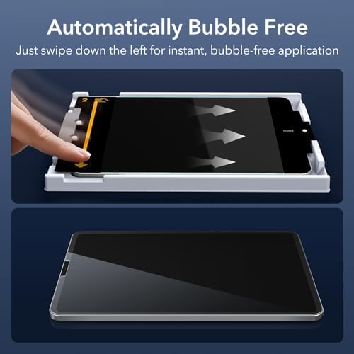 iPad Pro 11 inch with ESR screen protector applied showing high clarity