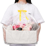 OIAHOMY white woven organizer close-up displaying premium stitching and natural cotton material.