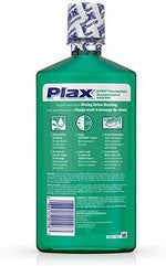 Side view of 24 ounce Plax dental rinse bottle for daily oral care