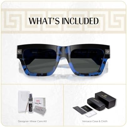 Versace VE4464 Rectangular Sunglasses for Men +BUNDLE with ACCESSORY EYEWEAR KIT - Image 3